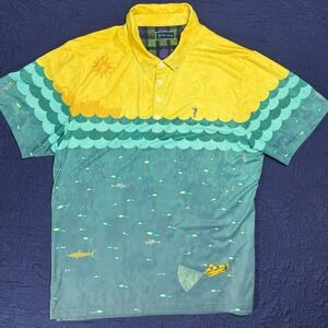 William Murray Polo Shirt Mens XL Fishing Submarine Golf Colorful Performance